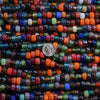 Rainbow Color Mix - Size 9x6mm (3mm hole) Recycled Glass Crow Beads - 24 Inch Strand (ICB31) - Beads and Babble
