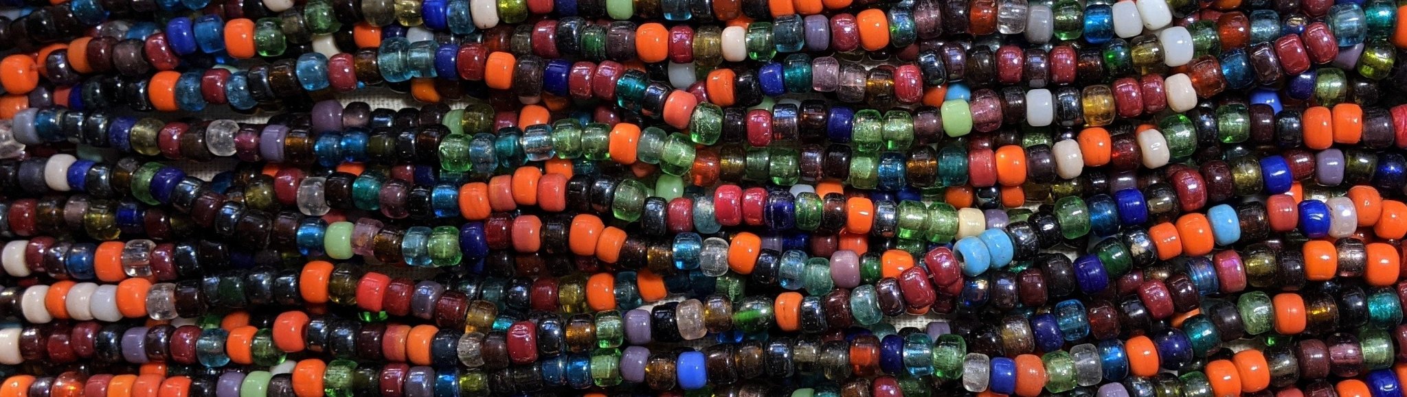 Rainbow Color Mix - Size 9x6mm (3mm hole) Recycled Glass Crow Beads - 24 Inch Strand (ICB31) - Beads and Babble