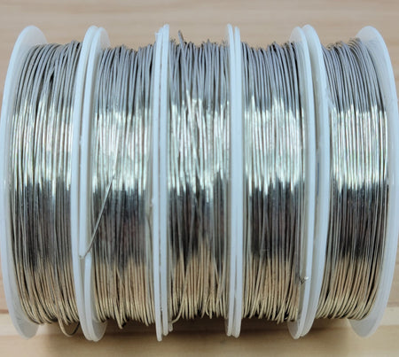 Silver - Copper Core 22 Gauge (0.60mm) Jewelry Wire - 25 Foot Spool (WIRE03) - Beads and Babble
