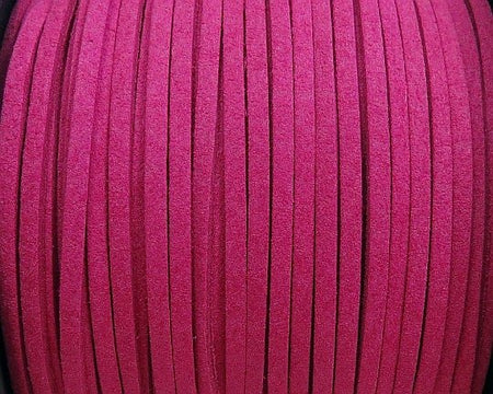 Soft Pliable Hot Pink Faux Suede Cord/Lace/Lacing - Sold by the Yard - (FSC09A) - Beads and Babble