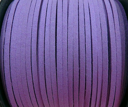 Soft Pliable Purple Faux Suede Cord/Lace/Lacing - Sold by the Yard - (FSC10A) - Beads and Babble