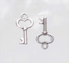 Tiny Skeleton Key 15x9x2mm Antique Silver Alloy Metal Charm/Small Pendant - Qty 10 (MB32A) - Beads and Babble