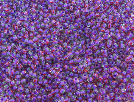 VIBRANT 6/0 Court Jester Striped Czech Glass Seed Beads 20 Grams (6CS383) - Beads and BabbleBeads